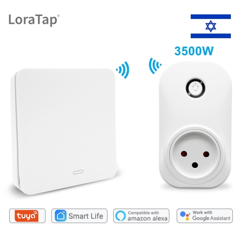 Wifi Socket Tuya Smart Life Israel Plug Voice Control Google Home Alexa Echo Wireless Switch Remote Control No Battery Needed