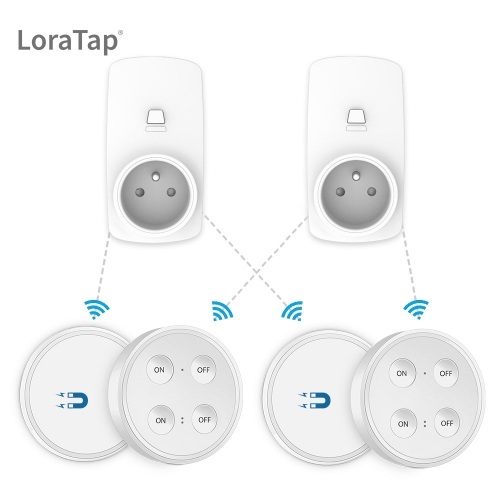 Ferngesteuerte LoraTap-Buchse, 3680 Watt, 200 M Reichweite, 868 MHz Radio, 10 Jahre Akkulaufzeit, intelligente drahtlose Steckdose, inklusive Batterie