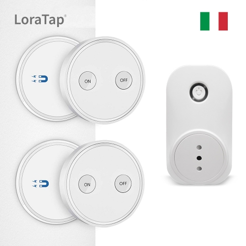 Prise de contrôle à distance LoraTap avec télécommande, prise électrique avec interrupteur sans fil 200m télécommande marche / arrêt pour les appareil