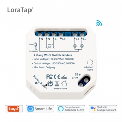 LoraTap Tuya WiFi Switch MINI Relay 10A with Remote RF 868Mhz up