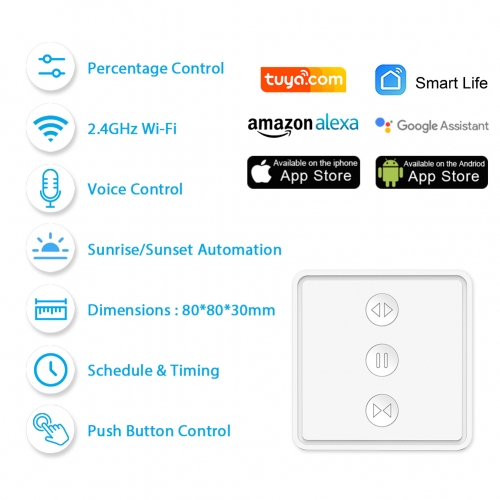 Comprar Tuya Smart Life UE WiFi interruptor de doble cortina Control remoto persianas  motor persiana enrollable aplicación temporizador Google Home Alexa