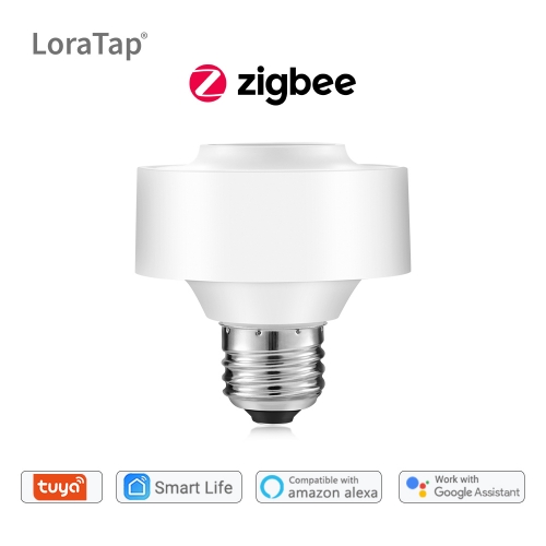 Tuya Smart ZigBee 3,0 bombilla Led portalámparas adaptador de lámpara E27 funciona con Google Home Alexa Echo Control remoto ON OFF DIY