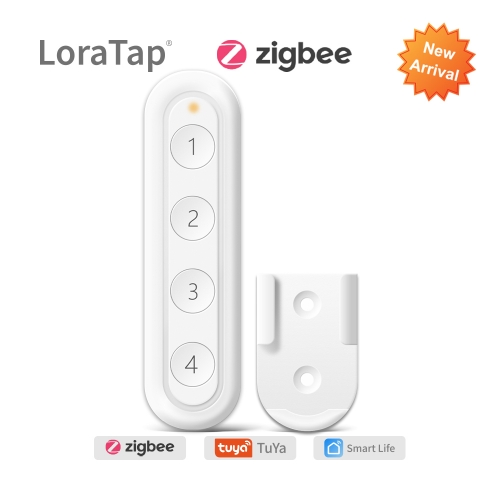 Interrupteur de télécommande sans fil à 4 boutons Tuya ZigBee 3.0 Compatible avec l'assistant à domicile Smart Life Zigbee2MQTT DIY