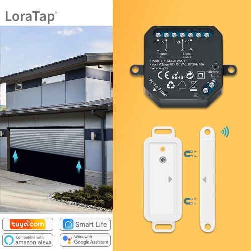 Tuya Smart Life porte de garage sans fil capteur ouvreur contrôleur WiFi commutateur Alexa Echo Google Home bricolage Smart Home App alerte pas de Hub