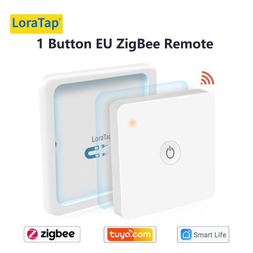 Tuya ZigBee 3.0 Interrupteur de télécommande sans fil EU 1 Gang Compatible avec Smart Life Assistant à domicile Zigbee2MQTT DIY