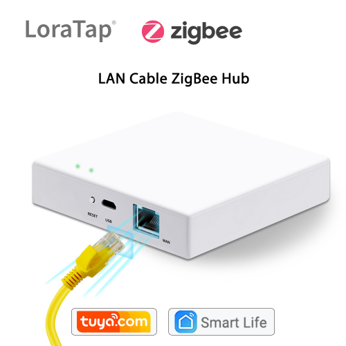 LoraTap Smart Home Tuya ZigBee 3.0 Hub Bridge Wireless and Wired Smart Life  App Remote Control Automation DIY