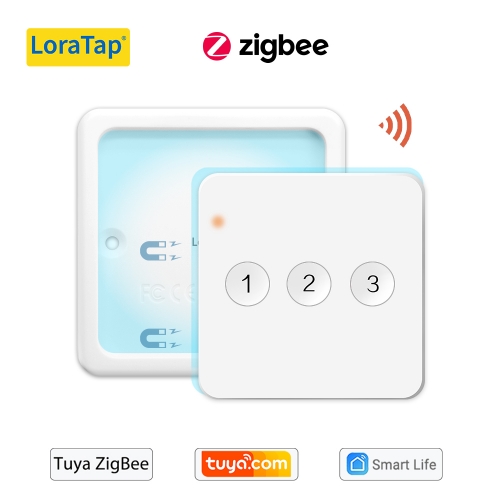 Tuya ZigBee 3.0 Inalámbrico 3 Gang Control remoto Interruptor de escena Soporte Smart Life Home Assistant ZigBee2MQTT Automatización DIY