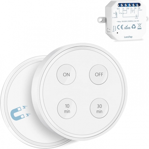 Kit de interruptor inalámbrico LoraTap, con temporizador de 10 min 30 min, paralelo de ida y vuelta, receptor de 2500 W, transmisor de radio de 868 Mh