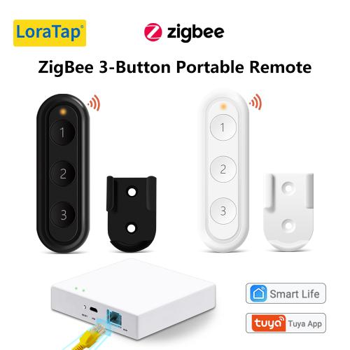 Tuya ZigBee 3.0 Drahtloser tragbarer Fernbedienungs-Vorhangschalter Arbeiten Sie mit Smart Life Home Assistant