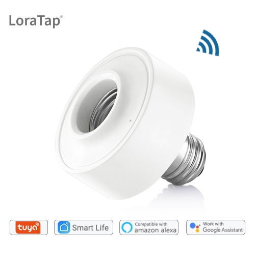 LoraTap prise d&#39;ampoule WiFi intelligente E26/E27 Wi-Fi a mené l&#39;adaptateur de support de minuterie de lampe d&#39;ampoule, contrôle vocal ave