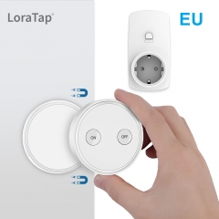 LoraTap Mini Remote Control Outlet Plug Adapter with Remote, 656ft Range Wireless Light Switch for Household Appliances, No Hub