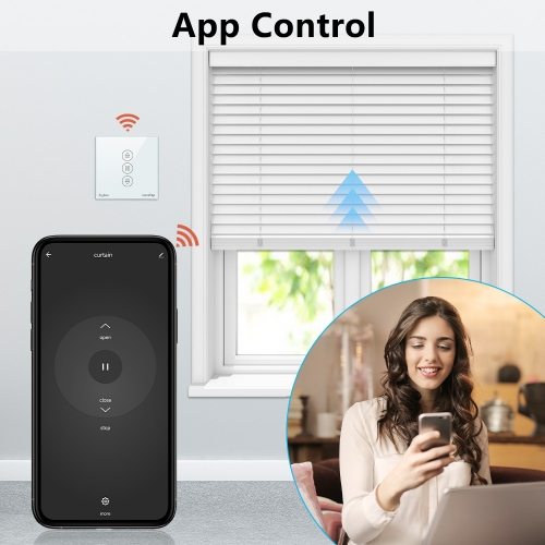 Interruptor táctil para persianas eléctricas, dispositivo con motor de  persiana enrollable inteligente Tuya, ZigBee 3,0, Control por voz de Google  y Alexa, para el hogar