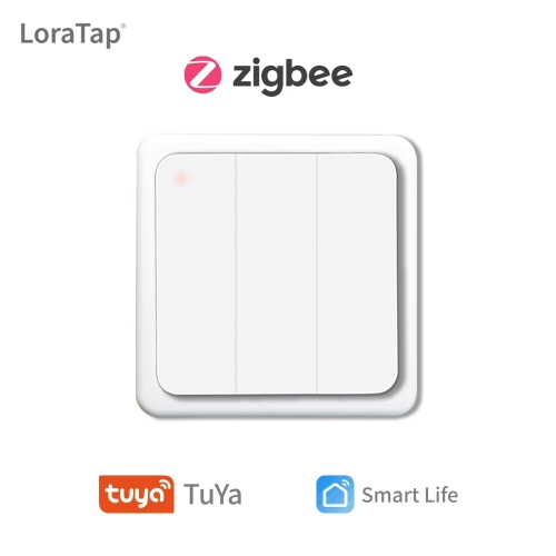 Interruptor de parede sem fio Tuya Smart Life ZigBee 3 grupos remoto portátil Tuya Zigbee necessário Sem limite para controlar o dispositivo doméstico