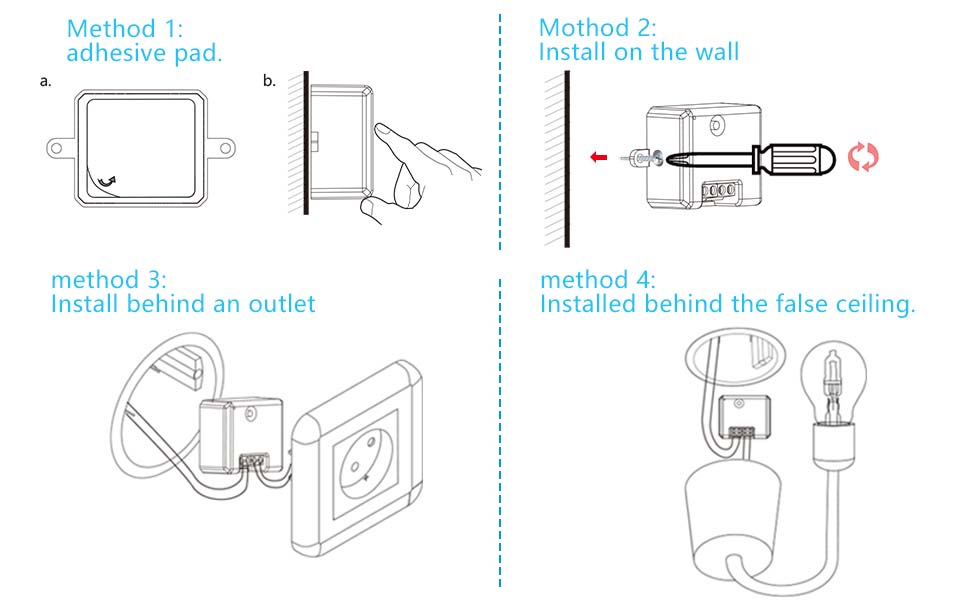 LoraTap Módulo Interruptor WiFi 10A 2300W con Medidor de Consumo de  Energía, Conmutador Paralelo Inteligente, Control a Distancia por Móvil,  Relé