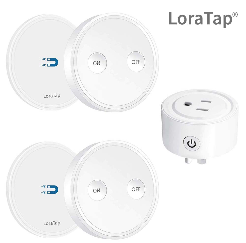 LoraTap Mini Remote Control Outlet Plug Adapter with Remote, 656ft