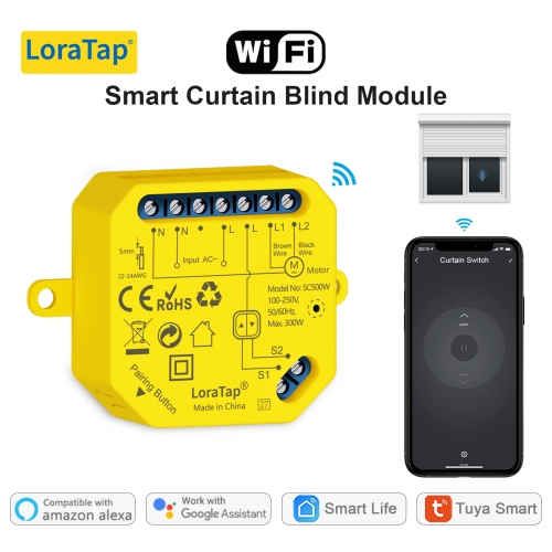 Módulo de relé de interruptor de cortina WiFi inteligente LoraTap Tuya para  persianas enrollables Google Home Alexa Control de voz