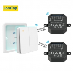LoraTap Magnetic Wireless Lights Switch Kit (One 4-button remote