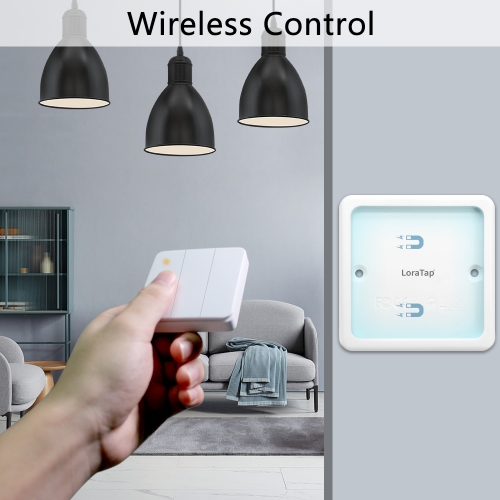 Set di interruttori wireless LoraTap Ricevitore wireless con interruttore a  parete wireless incluso supporto magnetico a parete 230 V (3 canali)