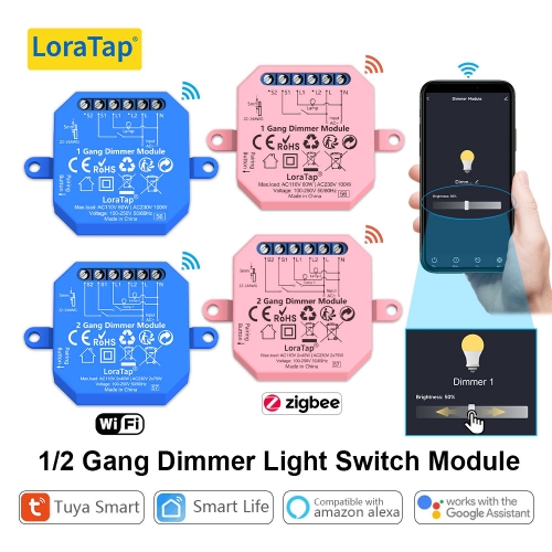 LoraTap WiFi y ZigBee, interruptor de luz de atenuación, módulo de interruptor de relé, aplicación de vida inteligente Tuya, automatización de sincron