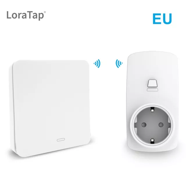 LoraTap Mini Remote Control Outlet Plug Adapter with Remote Wall