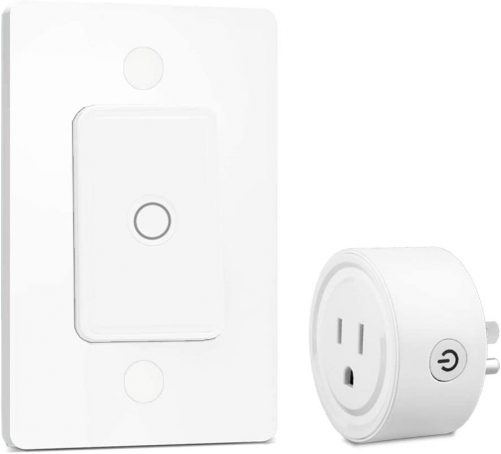 LoraTap Mini Remote Control Outlet Plug Adapter mit Remote Wall Switch, 656ft Reichweite Wireless Remote Control für Indoor-Lampen und Haushaltsgeräte