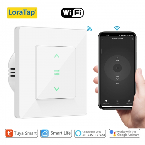 LoraTap WiFi Touch Rideau Interrupteur Motorisé pour Roller Shutter Tuya Smart Life Télécommande Alexa Google Home Automation