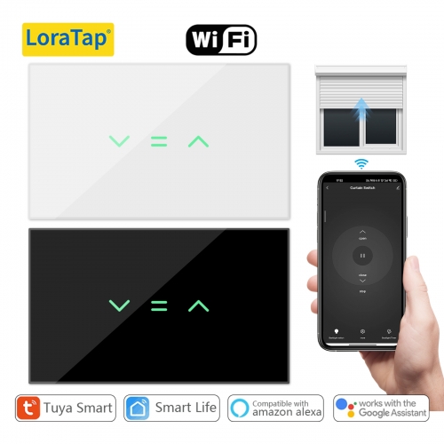 LoraTap US Tendain Blinds Roller Shutter Switch Backlight Tuya Smart Life App Timer Remote Control Voice by Google Home Alexa