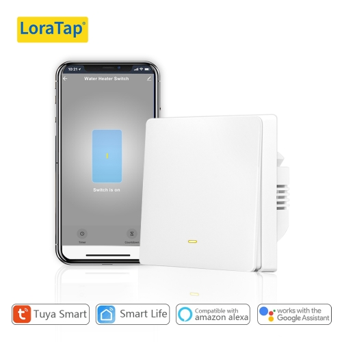 LoraTap Tuya Smart Life Boiler EU Water Heater Wireless Remote Wall Push Button Switch Google Home Alexa Voice Control