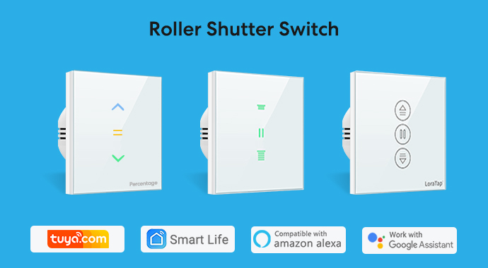 Loratap Roller Shutter Rideaux Stores Interrupteur à bouton-poussoir Tuya  Smart Life Moteur électrique Connecté Wifi Alexa Google Home