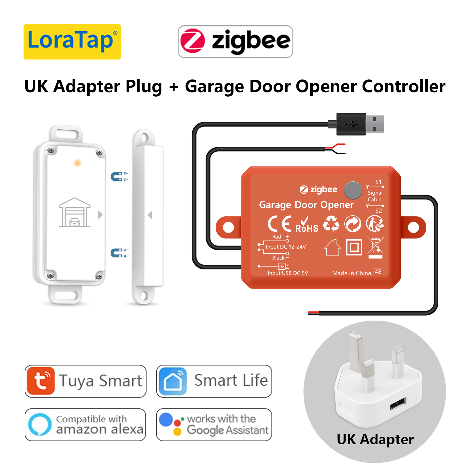 Smart Garagedeuropener, voor TUYA ZIGBEE Smart Garagedeur Sensor Afstandsbediening Deur Opener Controllers