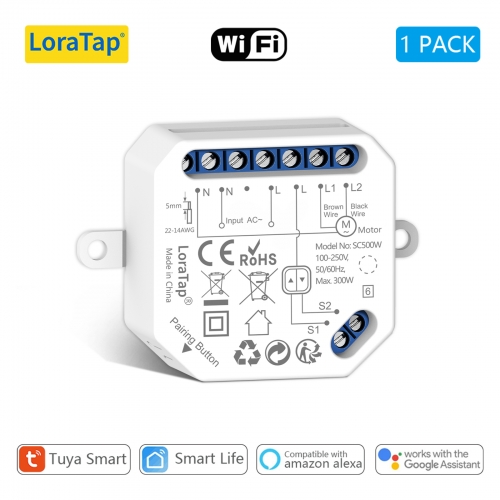 LoraTap Tuya Smart WiFi Vorhangschalter Relaismodul für Rollläden Jalousien Google Home Alexa Sprachsteuerung