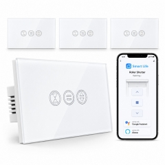 LoraTap WiFi Touch Curtain Switch for Motorized Curtains & Shutters, 600W AC. Supports APP, Alexa/Google Home Voice Control & Remote Timer