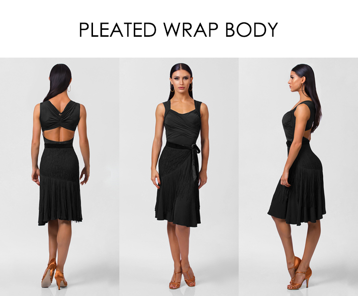 Pleated Wrap Body #214,Tops & Bodies