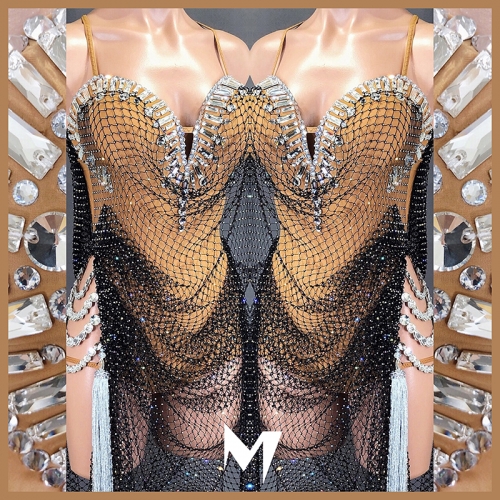 [SOLD] Sheer Crystal Mesh Dress #S004 (Original Piece Fully Renewed)