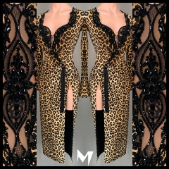 Lace Cutout Leopard Dress #L033