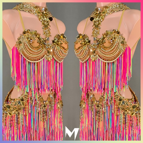 Multicolor Fringe Tassels Dress #S026