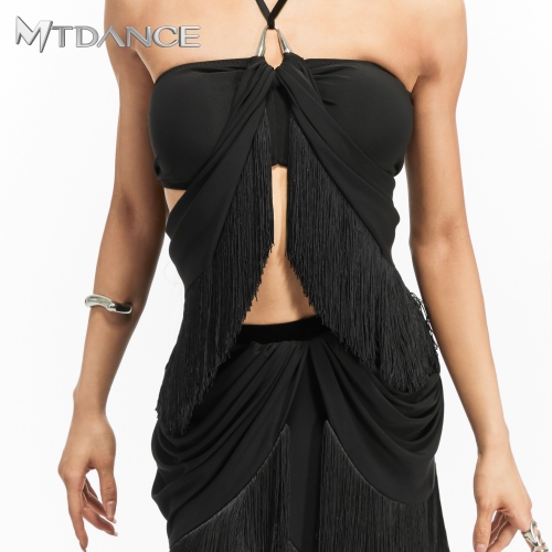 [Michael Chen x TDance] Draped Fringe Crop Top #MT-09