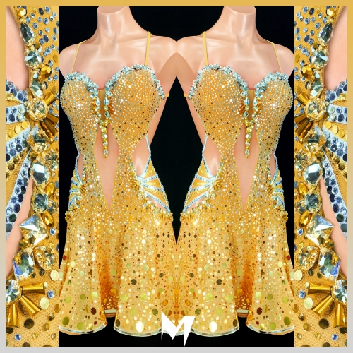 Gold and Silver Sequins Dress #S156