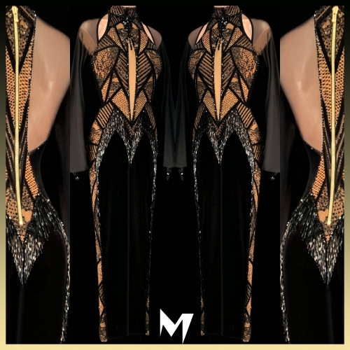 [PRE-OWNED] Black Patchwork Jumpsuit #S189