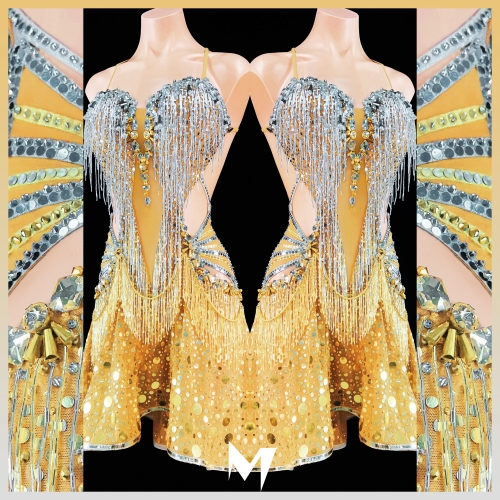 [PRE-OWNED] Gold and Silver Sequins Dress #S156