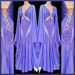 [PRE-OWNED] Michael Chen - Lavendar and Silver Ring Ballroom (Standard) Dress #S360