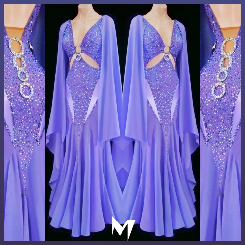 [PRE-OWNED] Michael Chen - Lavendar and Silver Ring Ballroom (Standard) Dress #S360