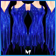 [PRE-OWNED] Metallic Cobalt Blue Panel Dress #S322