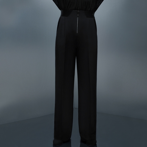 Loose Fit Pants with  Zipper and Elastic Band #702