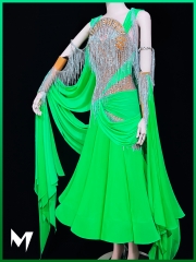 [BRAND NEW] Bright Green and Silver Ballroom (Standard) Dress #RS012