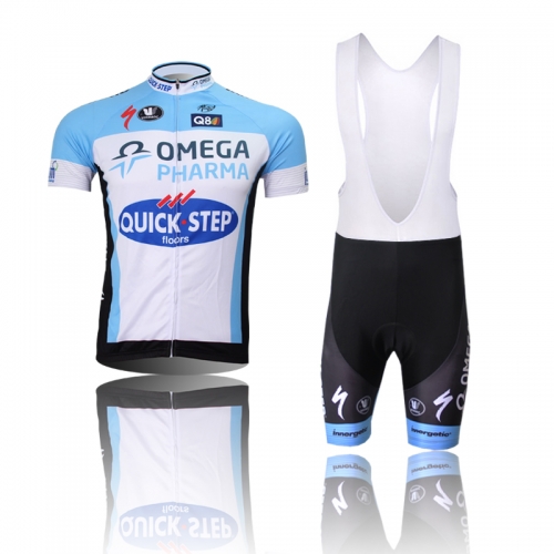 blue OMEGA  short sleeve cycling clothing set