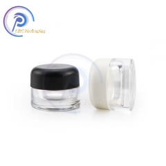 1/4 oz clear glass thick wall jar with While PP Cap