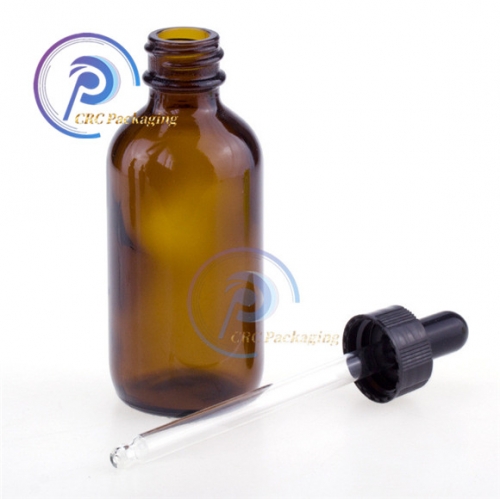 1oz 30ml amber Boston Round Glass Bottle with Glass Dropper