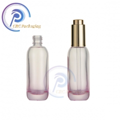 Luxury 15 30 40 50 ml empty thick based cosmetic face serum oil glass bottle with silver push button dropper cap