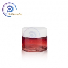 wholesale luxury small round personal eye skin care use cream pink and red cosmetic glass bottle jar with white cover